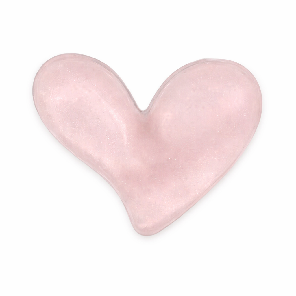 Heart Shaped Shoe Charm, Pink Gem like Heart - Pair