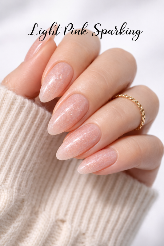 Press-on False Nails, Sparkling Pink, Cat Eye Effect, Gel Polish Finish, Oval Shape, 24 Pieces, Medium Size, Glossy Finish