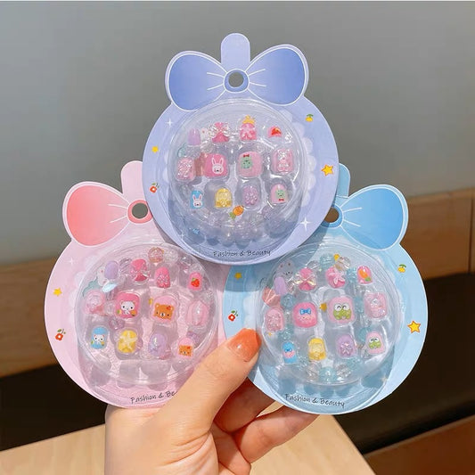 Cute Kids Press-On Nails with Bracelet