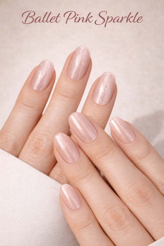 Ballet Pink Cat eye, Press-on Nails, 24 Pieces, Oval Shape, Gel Polish Finish, Glossy