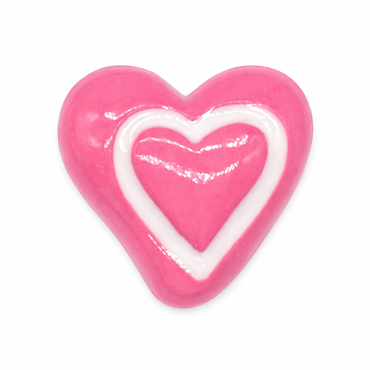 Heart Shaped Shoe Charm, Pink White Layered heart - Pair