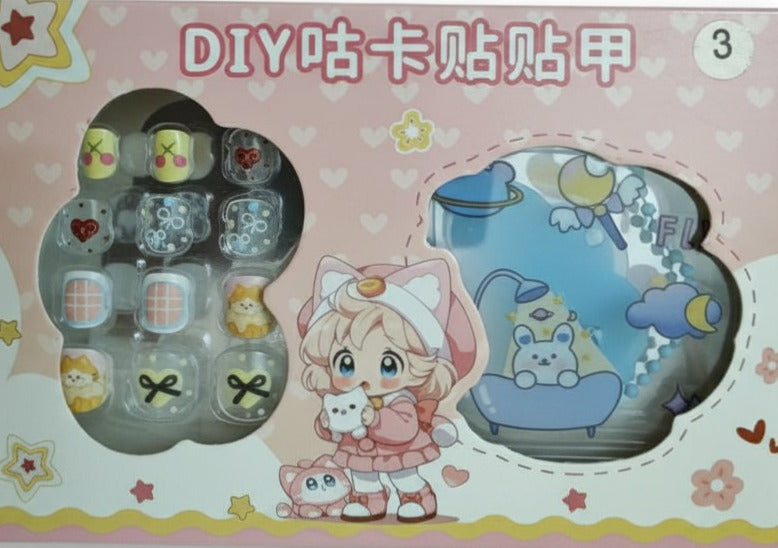 Cute Kids Press-On Nails with DIY