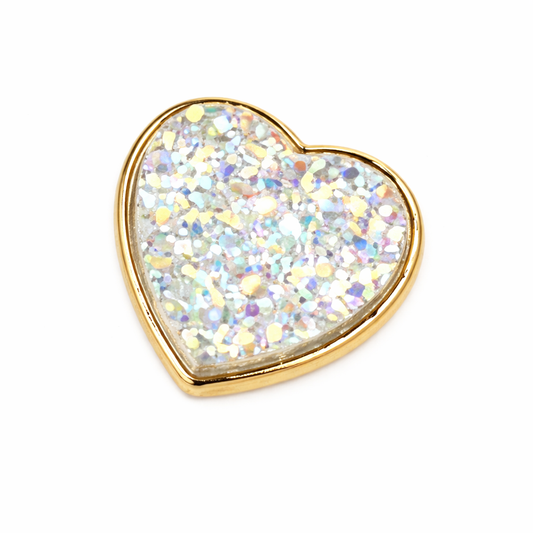 Shoe Charm, Sparking heart - Pair