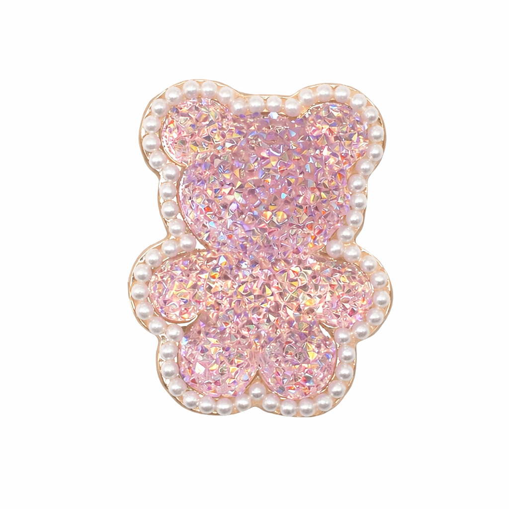 Shoe Charm, Sparking Pink Dimond Teddy - Pair