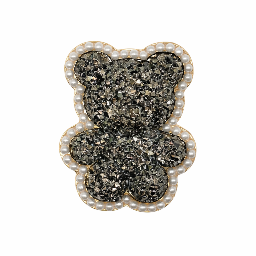 Shoe Charm, Sparking Black Dimond Teddy
