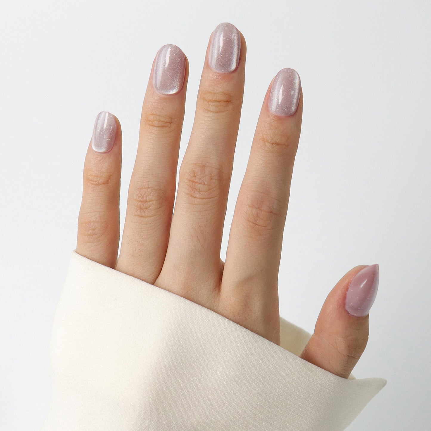 Velvet Sparking Cateye Press On Short Nails(Oval)